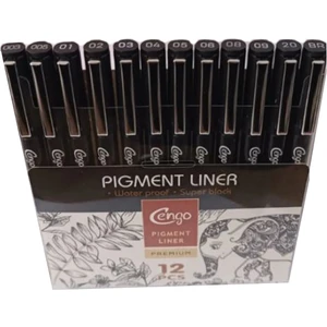 Pigment Liner Teknik Çizim Kalem Seti 12LI