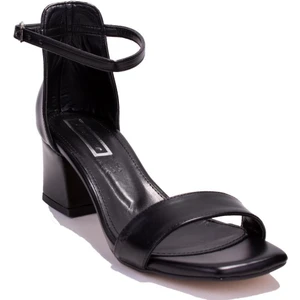 DZA07-928080 Siyah Klasik Topuklu Kadın Ayakkabı