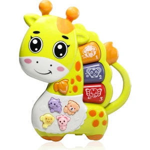 Vardem Oyuncak Işıklı ve Müzikli Zürafa Bebek Piyanosu (Sarı-Turuncu)