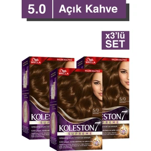 Supreme Kit Saç Boyası 5/0 Açık Kahve X3'li Set