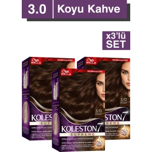 Supreme Kit Saç Boyası 3/0 Koyu Kahve X3' Li Set