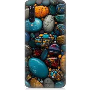 Xiaomi Mi 9 Uyumlu Renkli Doğal Taşlar Desenli Silikon Kılıf