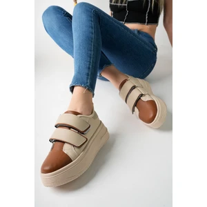 Kadın Bantlı Günlük Yüksek Taban Ayakkabı