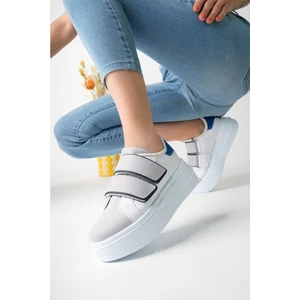 Kadın Bantlı Günlük Yüksek Taban Ayakkabı