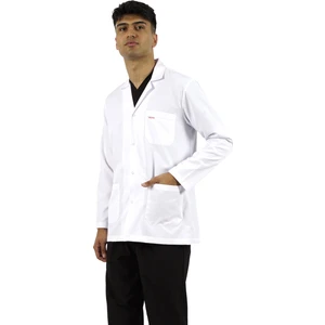 Seza Tekstil Gömlek Yaka Ceket Boy Beyaz Erkek Doktor Öğretmen Hemşire Laboratuvar Önlüğü