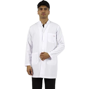 Hakim Yaka Orta Boy Beyaz Erkek Doktor Öğretmen Hemşire Laboratuvar Önlüğü
