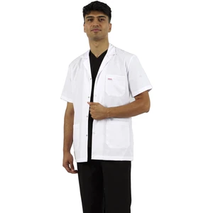 Gömlek Yaka Kısa Kol Beyaz Erkek Doktor Öğretmen Hemşire Laboratuvar Önlüğü