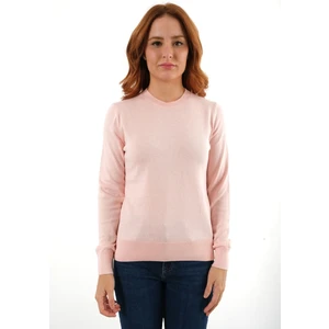 Trist Star Kadın Pudra %100 Pamuk Bisiklet Yaka Triko Kazak Bluz TRIST-6101