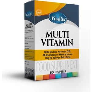 Multi Vitamin 30 Kapsül Beta Glukan Koenzim Q10 Multivitamin ve Mineral