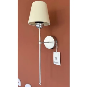 Modern Tasarım Tak Çalıştır Mat Gri Pilli Aplik Krem Abajur Metal Gövde Şık Görsellik Katar