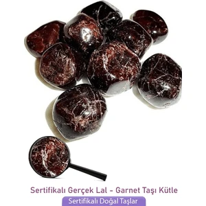 Tesbih Atölyesi Sertifikalı Tamburlanmış Lal Granat Garnet Taşı Kütle (3 Adetli)