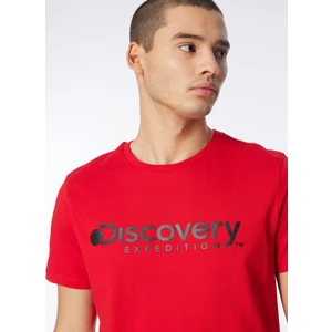 Discovery Expedition Kırmızı Erkek Bisiklet Yaka T-Shirt D4SM-TST3290