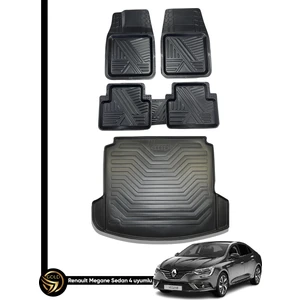 Renault Megane 4 3D Milano Oto Paspas ve Araca Özel Kauçuk Bagaj Havuzu Set