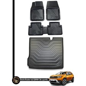 Black Gold Dacia Duster 4x2 3D Anka Oto Paspas ve Araca Özel Kauçuk Bagaj Havuzu Set