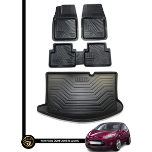 Black Gold Ford Fiesta 3D Anka Oto Paspas ve Araca Özel Kauçuk Bagaj Havuzu Set