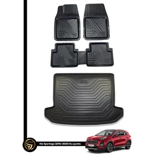 Black Gold Kia Sportage 2016-2020 3D Anka Oto Paspas ve Araca Özel Kauçuk Bagaj Havuzu Set