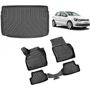 Volkswagen Polo 2017+ Paspas ve Üst Bagaj Havuzu Set Siyah