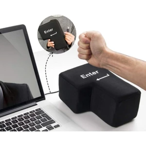 USB Büyük Enter Tuşu Stres Giderici Peluş Oyuncaklar, Anti-Stres Büyük Boy Yastıklı Şekerleme Yastık Havalandırma Araçları Çevresel Düğmeler (Yurt Dışından)