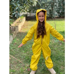 Belkızın Atölyesi Full Su Geçirmez Sarı Kapüşonlu Astronot Tulum Yağmurluk