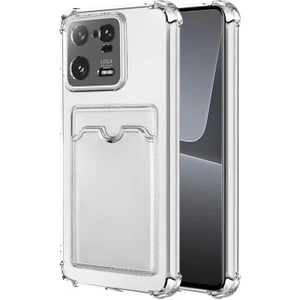 Case World Caseworld Xiaomi Mi 13 Kapak Kamera Korumalı Kartlıklı Darbe Emici Özellikli Şeffaf Silikon Kılıf