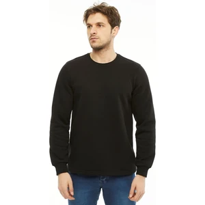 Sweatshirt Bisiklet Yaka Içi Polarlı 3 İplik Pamuklu Normal Kesim Erkek Siyah