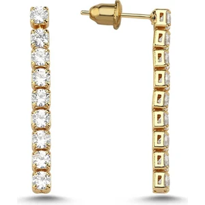 Merano Design 3 mm Gold Su Yolu Küpe