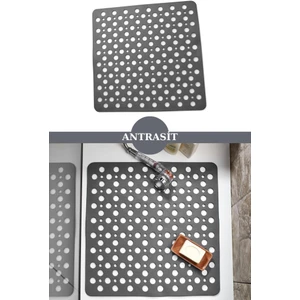 Kare Vantuzlu Banyo ve Duş Kaydırmazı, Küvet Içi Duşakabin Kaydırmaz Banyo Paspası 54X54CM Gri