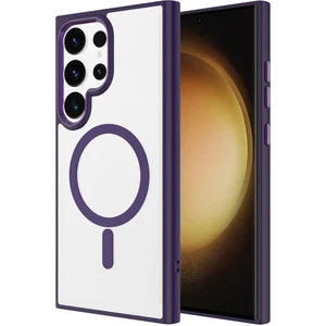 Case 4u Galaxy S24 Ultra Kılıf Magsafe Şarj Özellikli Krom Magsafe Silikon Kapak Derin Mor