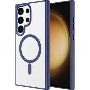 Case 4u Galaxy S24 Ultra Kılıf Magsafe Şarj Özellikli Krom Magsafe Silikon Kapak Lacivert