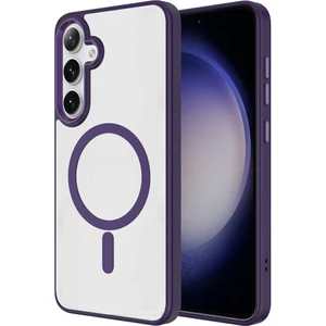 Case 4u Galaxy S24 Plus Kılıf Magsafe Şarj Özellikli Krom Magsafe Silikon Kapak Derin Mor