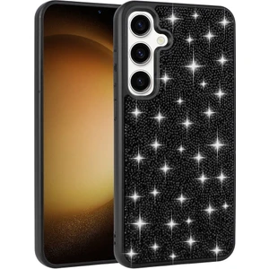 Case 4u Galaxy S24 Plus Kılıf Parlak Taşlı Tasarım Pırlanta Kapak Siyah