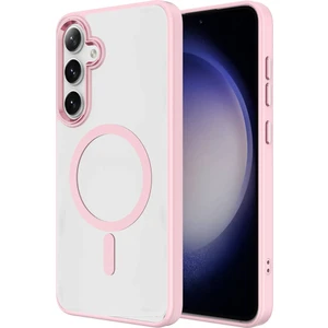 Case 4u Galaxy S24 Kılıf Magsafe Şarj Özellikli Krom Magsafe Silikon Kapak Pembe