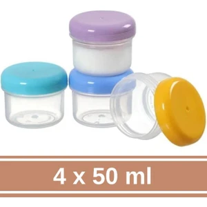 4 Adet Bebek Mama Yoğurt Saklama Kabı, Besin Ölçekli Sızdırmaz Mama Kabı 4’lü Set (4X50ML)