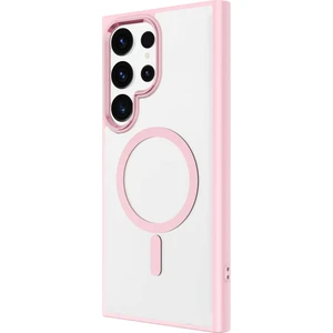 Case 4u Galaxy S24 Ultra Kılıf Magsafe Şarj Özellikli Krom Magsafe Silikon Kapak Pembe