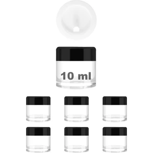 10 ml Cam Kavanoz Şeffaf 10 cc Mini Krem Kavanozu Siyah Kapaklı Kişisel Bakım Seyahat Seti Lip Balm 6 Adet