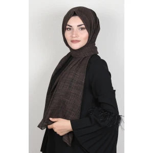 Piramit Keten Şal 1782-6 Acı Kahve