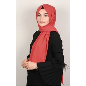 Pamuklu Düz Şal 2803-21 Mercan