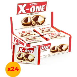 X-One Tartelette Sütlü Kakaolu Krema Dolgulu Kakao Kaplı Bisküvi 20 gr x 24 Adet Kutulu