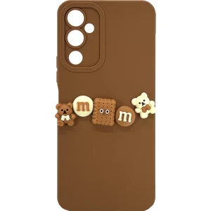 Samsung Galaxy M34 Uyumlu Lüx Bear Arka Koruma Kılıf - Kahverengi