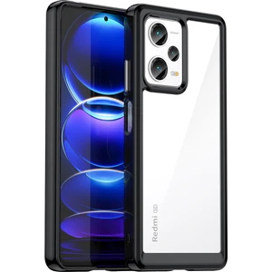 Xiaomi Redmi Note 12 Pro+ Için Şeffaf Pc Arka Tpu Tampon Telefon Kılıfı - Siyah (Yurt Dışından)