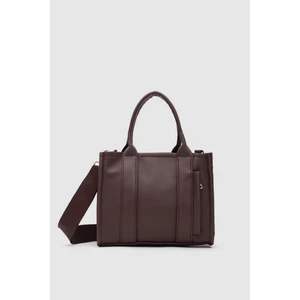 Shule Bags Suni Deri Kadın Tote Bag Miles Acı Kahve