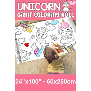 Melolisa Unicorn Dev Boy Boyama Kağıdı - Tek Boynuzlu At Boyama - Jumbo Painting Paper 60x250 CM
