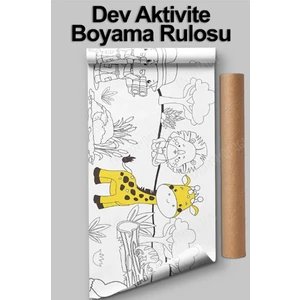 Safari Temalı  2,5 Metre Dev Boyama Rulosu
