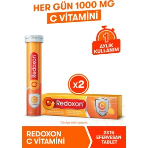 C Vitamini 15 Efervesan Tablet 2Li Paket I 1000 Mg C Vitamini Içeren Takviye Edici Gıda