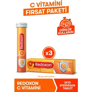 C Vitamini 15 Efervesan Tablet 3li Paket I 1000 Mg C Vitamini Içeren Takviye Edici Gıda