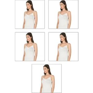 Özkan Underwear 5'li Paket  Saten İp Askılı Kadın Atlet 2040
