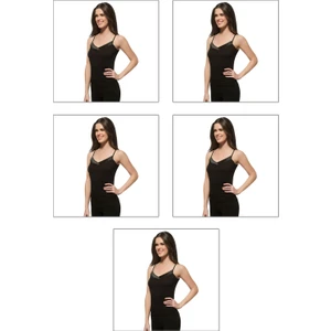 Özkan Underwear 5'li Paket  Saten İp Askılı Kadın Atlet 2040