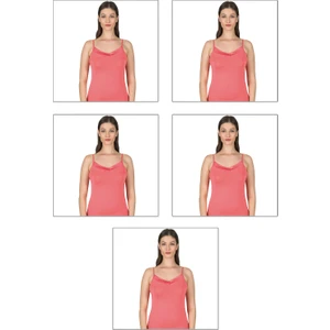 Özkan Underwear 5'li Paket  Saten İp Askılı Kadın Atlet 2040