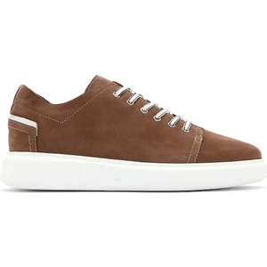 Erkek Vizon Bağcıklı Süet Deri Sneaker