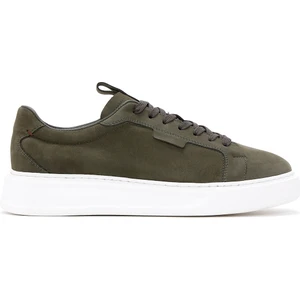 Erkek Yeşil Bağcıklı Nubuk Deri Sneaker
